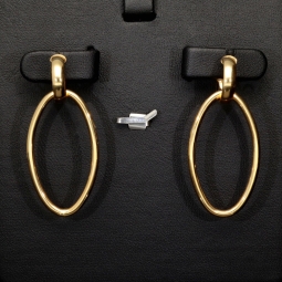 Stilvolle Creolen-Ohrstecker aus funkelndem, polierten Gold (14K 585 Gelbgold)