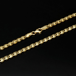 Hochwertige Goldkette in außergewöhnlichem Design aus Gold 585 14k Gelbgold (ca. 50 cm lang, ca. 3,4 mm breit)