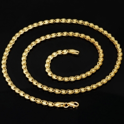 Hochwertige Goldkette in außergewöhnlichem Design aus Gold 585 14k Gelbgold (ca. 50 cm lang, ca. 3,4 mm breit)