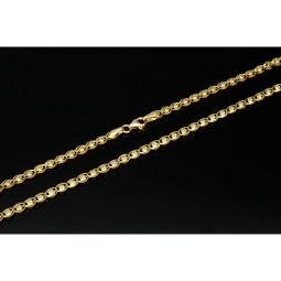 Hochwertige Goldkette in außergewöhnlichem Design aus Gold 585 14k Gelbgold (ca. 50 cm lang, ca. 3,4 mm breit)