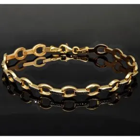 Funkelndes Armband aus 14K / 585er Bicolor Gold (Gelb- und Weißgold) in ca. 19 cm Länge, ca 6 mm Breite