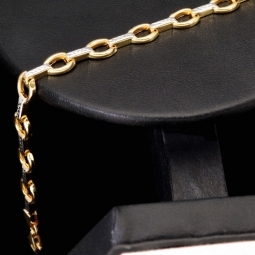 Funkelndes Armband aus 14K / 585er Bicolor Gold (Gelb- und Weißgold) in ca. 19 cm Länge, ca 6 mm Breite