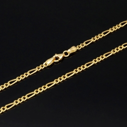 Edle Figaro-Goldkette aus Gelbgold (14K, 585er Gold, poliert) in ca. 3mm ca. 60cm