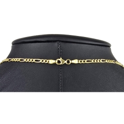 Edle Figaro-Goldkette aus Gelbgold (14K, 585er Gold, poliert) in ca. 3mm ca. 60cm
