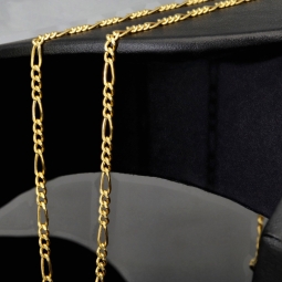 Edle Figaro-Goldkette aus Gelbgold (14K, 585er Gold, poliert) in ca. 3mm ca. 60cm