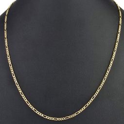 Edle Figaro-Goldkette aus Gelbgold (14K, 585er Gold, poliert) in ca. 3mm ca. 60cm