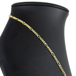 Edle Figaro-Goldkette aus Gelbgold (14K, 585er Gold, poliert) in ca. 3mm ca. 60cm