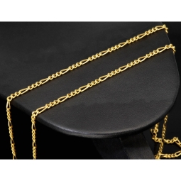 Edle Figaro-Goldkette aus Gelbgold (14K, 585er Gold, poliert) in ca. 3mm ca. 60cm