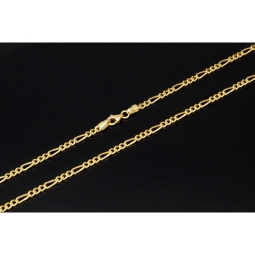 Edle Figaro-Goldkette aus Gelbgold (14K, 585er Gold, poliert) in ca. 3mm ca. 60cm