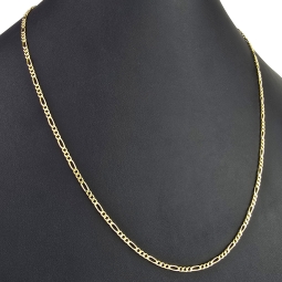 Edle Figaro-Goldkette aus Gelbgold (14K, 585er Gold, poliert) in ca. 3mm ca. 60cm