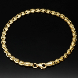 Gold-Armband aus edlem 14K / 585 Gelbgold in stlvollem Design ca. 18cm Länge , 3,5mm