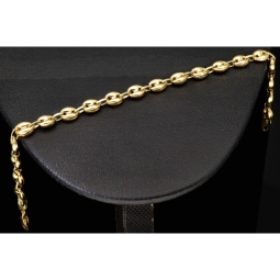 Funkelndes Bohnenarmband / Gold-Armband aus poliertem 585er Gold (14k Gelbgold), ca. 19 cm lang, ca. 5,5 mm