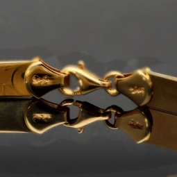 Trendiges Armband in Greco Design aus hochwertigem Bicolor 585er Gelb- und Weißgold (ca. 21cm Länge, ca. 6mm Breite)