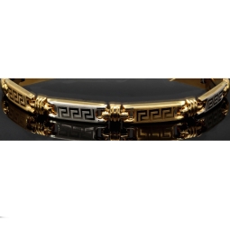 Trendiges Armband in Greco Design aus hochwertigem Bicolor 585er Gelb- und Weißgold (ca. 21cm Länge, ca. 6mm Breite)