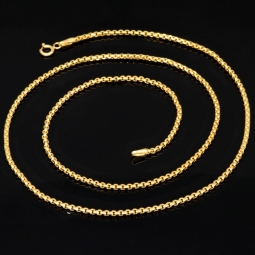 Engmaschige Goldkette / Ankerkette aus funkelnden 585 / 14K Gold , ca. 50cm Länge 2mm