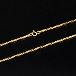 Engmaschige Goldkette / Ankerkette aus funkelnden 585 / 14K Gold , ca. 50cm Länge 2mm