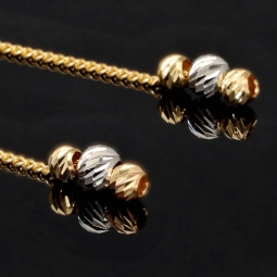 Elegante Tricolor-Ohrhänger aus 585er (14K) Gold mit Zirkonia