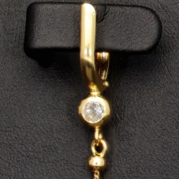 Elegante Tricolor-Ohrhänger aus 585er (14K) Gold mit Zirkonia