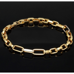 Exquisites Ankerarmband in außergewöhnlichem Bicolor Design aus edlem 14K 585er Gold (ca. 21,5 cm lang, ca. 5,5mm breit)