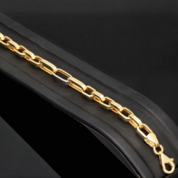 Exquisites Ankerarmband in außergewöhnlichem Bicolor Design aus edlem 14K 585er Gold (ca. 21,5 cm lang, ca. 5,5mm breit)