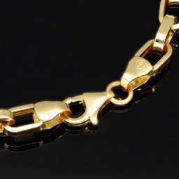 Exquisites Ankerarmband in außergewöhnlichem Bicolor Design aus edlem 14K 585er Gold (ca. 21,5 cm lang, ca. 5,5mm breit)