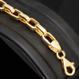 Exquisites Ankerarmband in außergewöhnlichem Bicolor Design aus edlem 14K 585er Gold (ca. 21,5 cm lang, ca. 5,5mm breit)