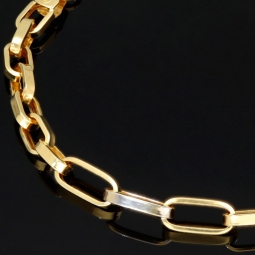 Exquisites Ankerarmband in außergewöhnlichem Bicolor Design aus edlem 14K 585er Gold (ca. 21,5 cm lang, ca. 5,5mm breit)