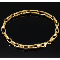 Exquisites Ankerarmband in außergewöhnlichem Bicolor Design aus edlem 14K 585er Gold (ca. 21,5 cm lang, ca. 5,5mm breit)