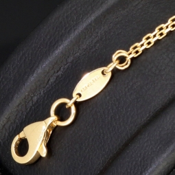 Goldarmband mit doppelter Kette & Charms aus 14K 585 Gelbgold mit Zirkonia– ca. 20 cm – Herz & Schlüssel