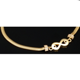 Stilvolles Armband aus 14K 585 Gold mit Infinity-Element und Rondellen mit Zirkoniabesatz (längenverstellbar ca. 18 - 19,5 cm)