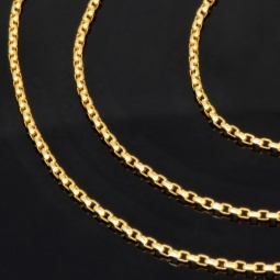 Feingliedrige Goldkette aus funkelndem 14K 585 Gold - ca. 60cm lang, ca. 1,5mm breit