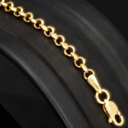 Edles Goldarmband im Rundpanzer-Design aus hochwertigem 585 14k Gold (Gelbgold), ca. 3mm breit, 19cm lang