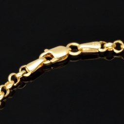 Edles Goldarmband im Rundpanzer-Design aus hochwertigem 585 14k Gold (Gelbgold), ca. 3mm breit, 19cm lang