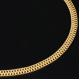 Filigranes Doppelpanzer-Armband / Goldarmband  aus funkelndem 585er 14k Gold, ca. 3mm breit, 19cm lang