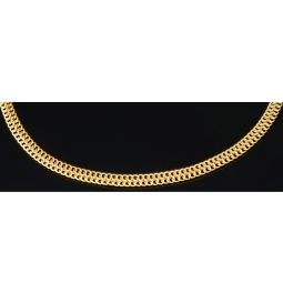 Filigranes Doppelpanzer-Armband / Goldarmband  aus funkelndem 585er 14k Gold, ca. 3mm breit, 19cm lang