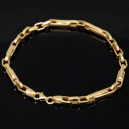 Edles Armband aus Gold mit feinem Greco-Design ca. 22cm lang und 4mm breit (585 / 14k)