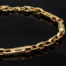 Edles Armband aus Gold mit feinem Greco-Design ca. 22cm lang und 4mm breit (585 / 14k)