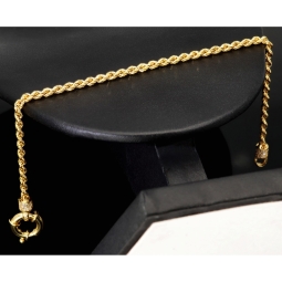 Twist-Armband / Kordelarmband aus funkelndem Gold (585er 14k Gelbgold) mit zirkonia besetzten Rondell, ca. 2,5 mm breit, 19,5 cm lang