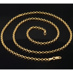 Funkelnde Rundankerkette in stilvollem Design aus glänzendem 585 / 14K Gold (Gelbgold) ca. 55cm, 3mm