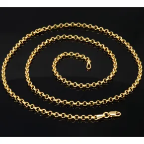 Funkelnde Rundankerkette in stilvollem Design aus glänzendem 585 / 14K Gold (Gelbgold) ca. 55cm, 3mm
