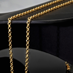 Funkelnde Rundankerkette in stilvollem Design aus glänzendem 585 / 14K Gold (Gelbgold) ca. 55cm, 3mm