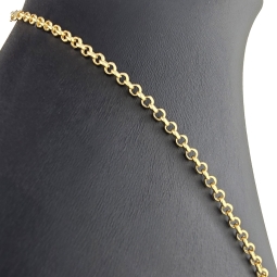 Funkelnde Rundankerkette in stilvollem Design aus glänzendem 585 / 14K Gold (Gelbgold) ca. 55cm, 3mm
