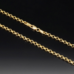 Funkelnde Rundankerkette in stilvollem Design aus glänzendem 585 / 14K Gold (Gelbgold) ca. 55cm, 3mm