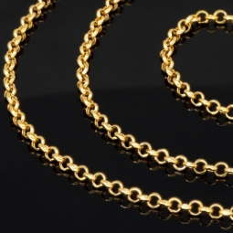 Funkelnde Rundankerkette in stilvollem Design aus glänzendem 585 / 14K Gold (Gelbgold) ca. 55cm, 3mm