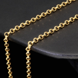 Funkelnde Rundankerkette in stilvollem Design aus glänzendem 585 / 14K Gold (Gelbgold) ca. 55cm, 3mm
