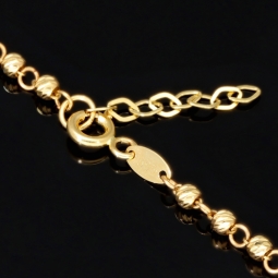 Edle Rosenkranz Y-Kette mit kleinem Amulett und Kreuzanhänger in hochwertigem 14K / 585 Gelbgold