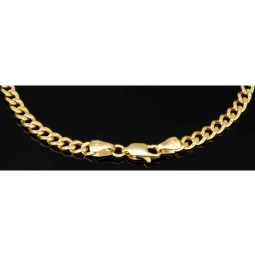 Hochwertig verarbeitetes Panzerarmband aus hochglanzpoliertem 585 14k Gold in 4 mm Stärke, ca. 19,5 cm Länge