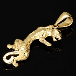 Funkelnder Panther-Anhänger mit feinen Details aus edlem Gold (585 / 14K Gelbgold)