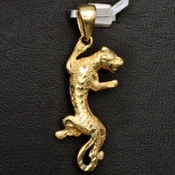 Funkelnder Panther-Anhänger mit feinen Details aus edlem Gold (585 / 14K Gelbgold)