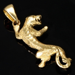 Funkelnder Panther-Anhänger mit feinen Details aus edlem Gold (585 / 14K Gelbgold)